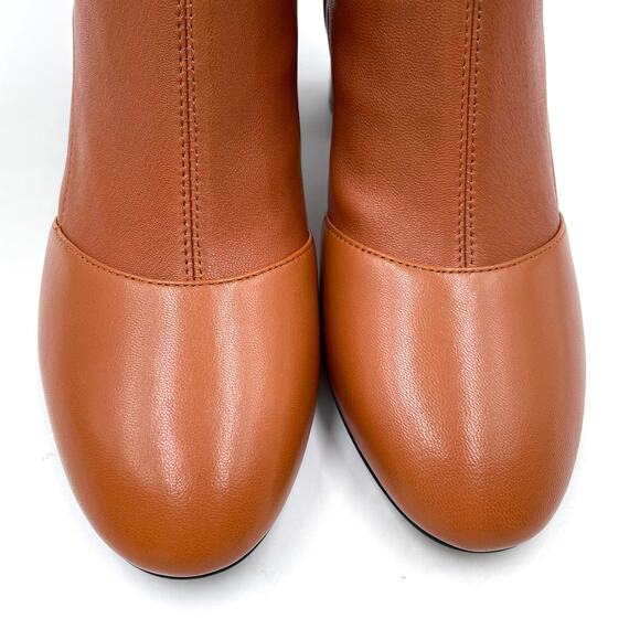 3.1 Phillip Lim Drum Boots Ankle Cognac Brown Leather Block Heel Sz 40.5 / 10 - Picture 5 of 11